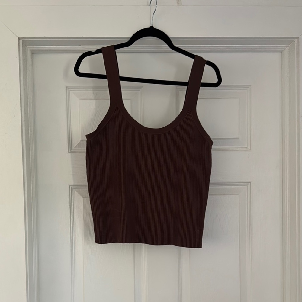 Abercrombie & Fitch Dark Brown Ribbed Tank Top
